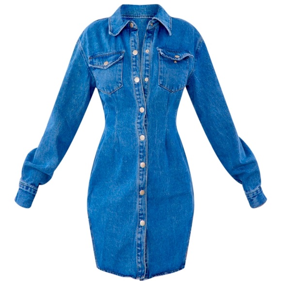 PrettyLittleThing Dresses & Skirts - Pretty Little Thing Denim Dress, 4 or XS